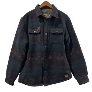 Jachs New York Aztec‎ Wool Blend Sherpa Lined Fleece Jacket Shacket Mens Size M